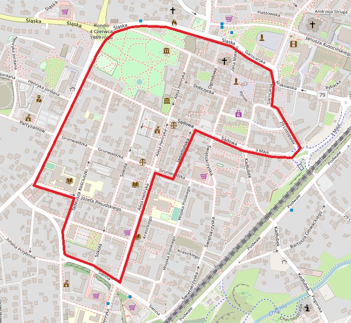 Mapa strefy płatnego parkowania
